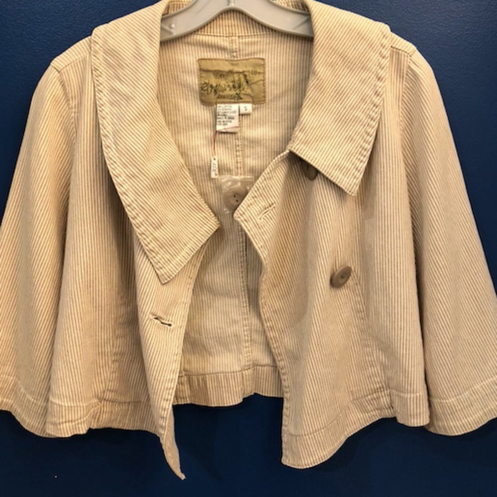Pinstrip Khaki Cotton Jacket